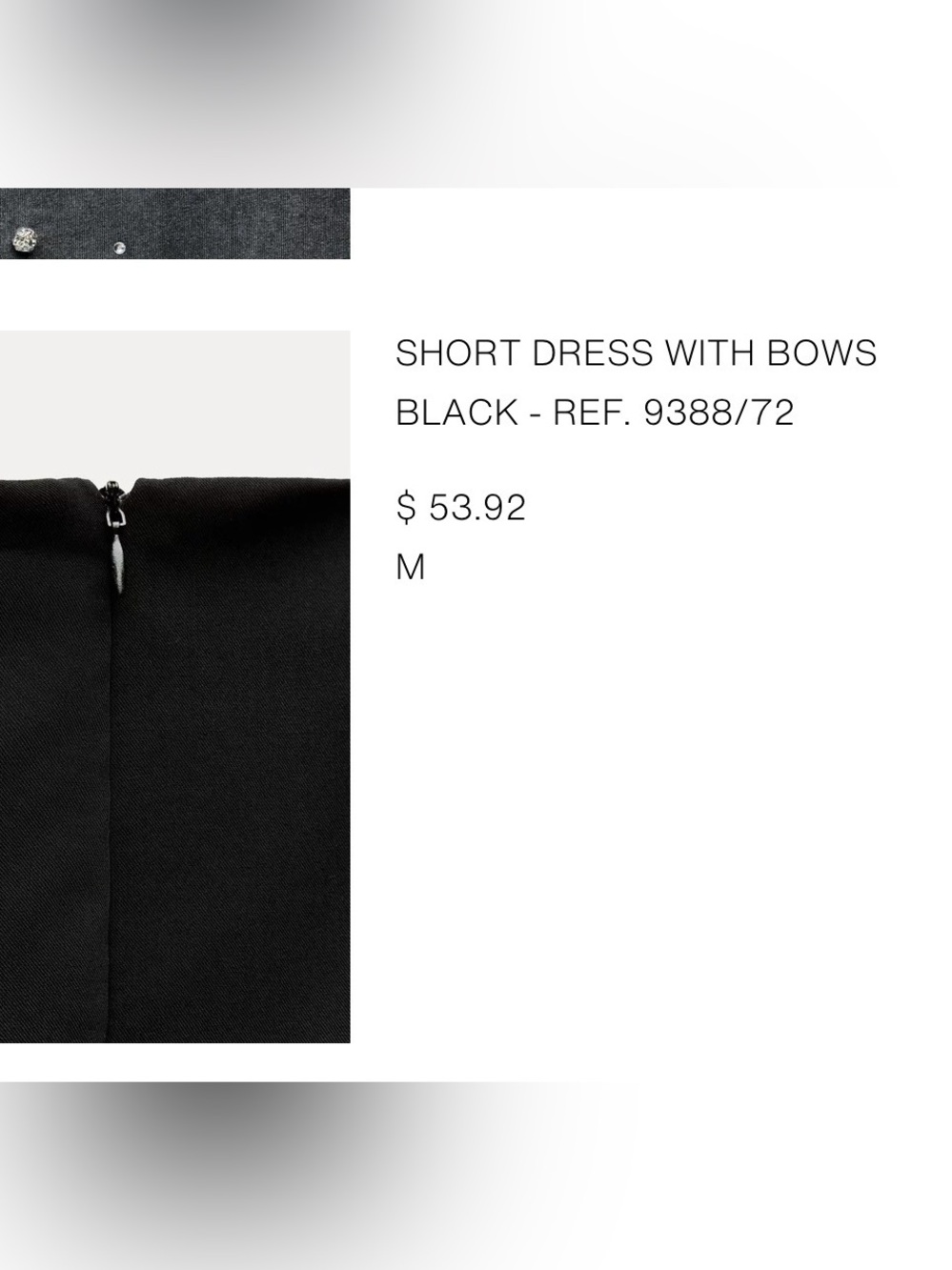 Zara Black Sleeveless Mini Dress with Bows — Size M - Picture 9 of 9